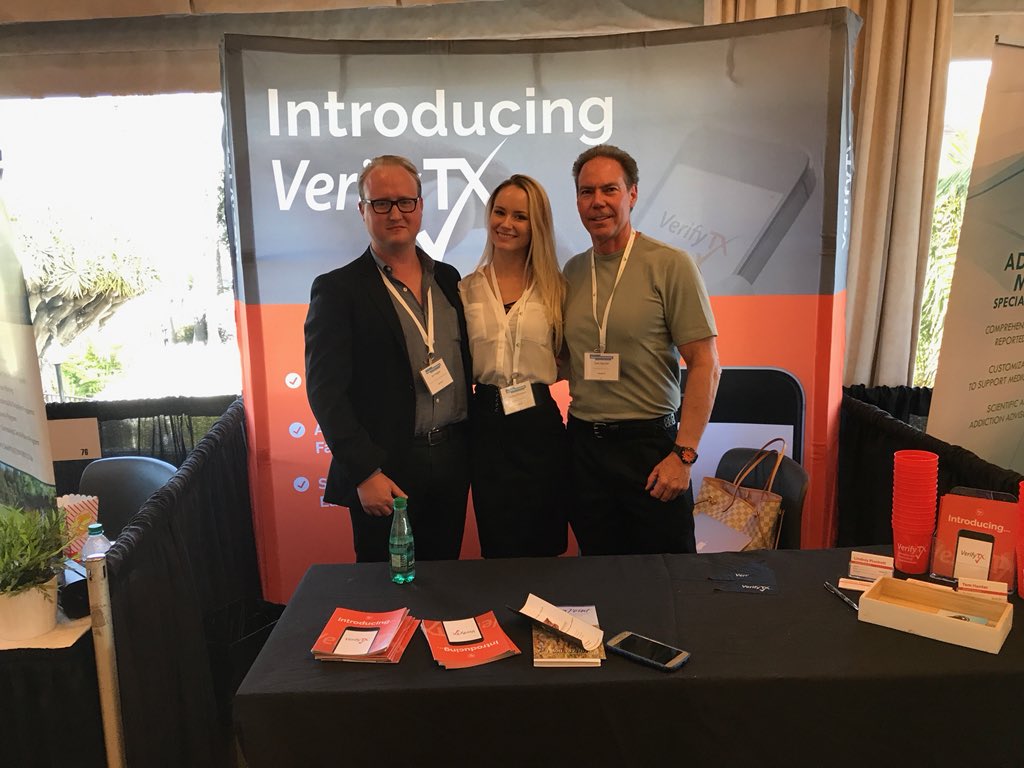 vtxsupport's tweet photo. We are excited to be at the #IIR18 event in #SanDiego today @FRNevents Stop by and meet our team to see how VerifyTX is changing the #addictiontreatment industry and can help you admit clients faster and easier! https://t.co/ki41DtvmBd