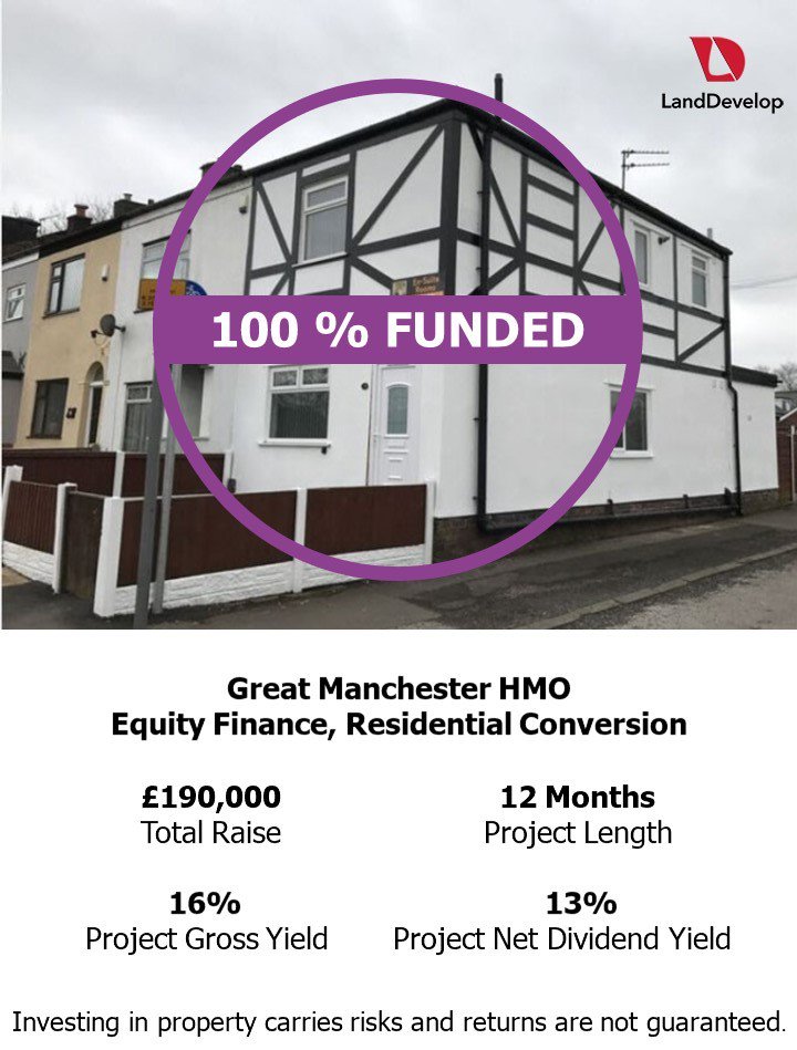 Our latest Greater Manchester Resi to HMO conversion project on LandDevelop is now 100% funded!

Please register below to receive our next investment notification!
landdevelop.co.uk/user/register

Investing in property carries risks and returns are not guaranteed.