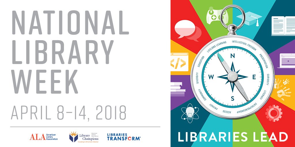 oneallib's tweet photo. Happy National Library Workers Day and National Library Week!
Libraries lead in their communities. Celebrate National Library Week April 8-14!  Stop by Emmet O'Neal Library or visit https://t.co/QwMHR5FCIy today! #NationalLibraryWorkersDay #NationalLibraryWeek2018 https://t.co/bci8snhW0E