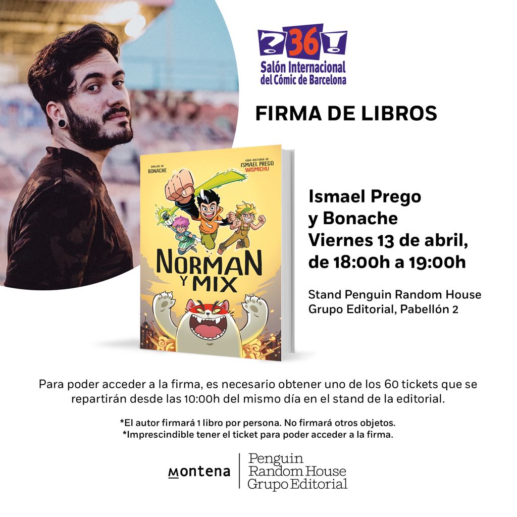 Wismichu's tweet photo. Por cierto, este viernes estaré en @FICOMIC_salon como autor firmando @NormanyMix junto a @HelloBonache. ¡Venid a vernos que habrá sorpresa! https://t.co/fzEqqcIvP5