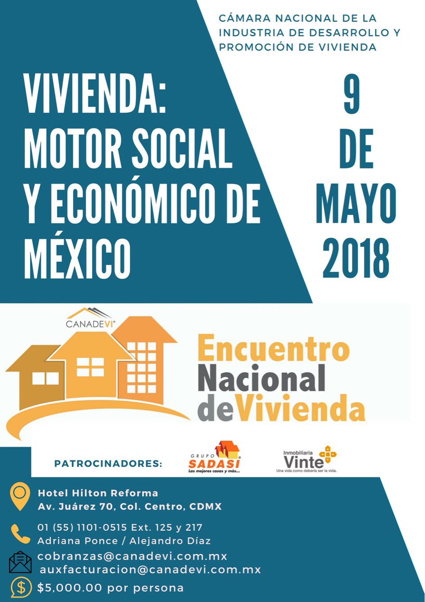 CANADEVINAC's tweet photo. #QueNoSeTePase @CANADEVINAC invitó a los candidatos presidenciales a compartir sus propuestas en materia de vivienda, motor del desarrollo social y económico de #M��xico, el próximo 9 de mayo en #EncuentroNacionalDeVivienda. @RicardoAnayaC @lopezobrador_  @JoseAMeadeK @Mzavalagc https://t.co/tzIdJwJjka