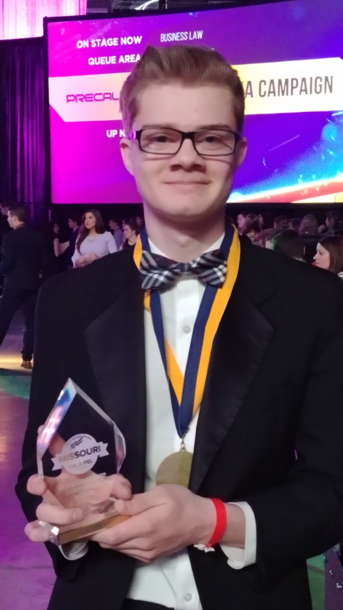 MrsB209's tweet photo. Congratulations, Grant!! 4th place in Computer Problem Solving is taking you to FBLA Nationals in Baltimore!!! #MOSLC18 @Hollister_FBLA @Hollistertiger #HHSonthemove https://t.co/vrUgE6VlCm