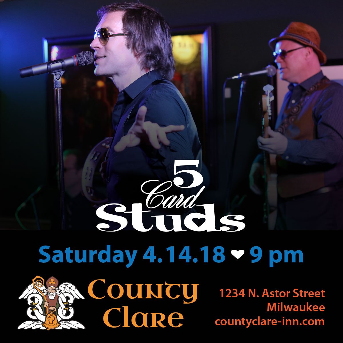 Celebrate Milwaukee Day with the 5 Card Studs at County Clare Irish Inn &amp; Pub! #milwaukeeday #countyclareirishpub #countyclareinn #milwaukee #5cardstuds #fivecardstuds