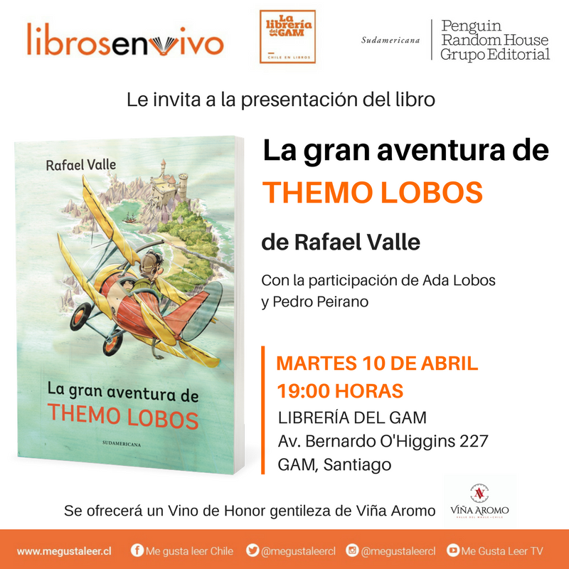 penguinlibroscl's tweet photo. HOY te esperamos en el lanzamiento de #LaGranAventuraDeThemoLobos del periodista @ralphvalley a las 19 hrs en @LibreriadelGAM_ junto a #AdaLobos y @pedropeirano ... Sigue la transmisión vía streaming en el fanpage @megustaleercl https://t.co/bw8XX3y3HT