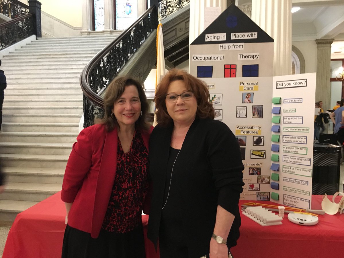 KarenJacobsOT's tweet photo. OT Day at the MA State House by Boston University OT student describing OT’s distinct value #otmonth #buOTD https://t.co/VpAwSbMHdU