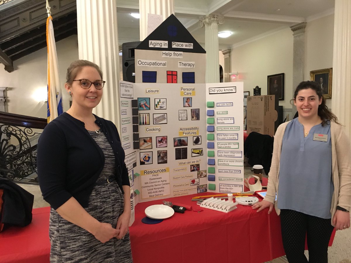 KarenJacobsOT's tweet photo. OT Day at the MA State House by Boston University OT student describing OT’s distinct value #otmonth #buOTD https://t.co/VpAwSbMHdU