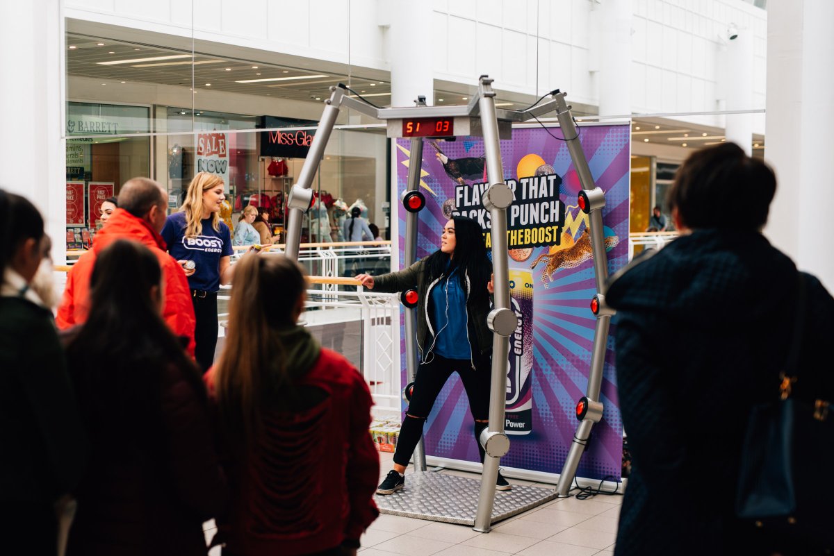 Boost_DrinksNI's tweet photo. This time last week the power was well and truly ON @Castlecourt for the Boost Punch Power Play! Belfast… you did not disappoint! #BoostPunchPower #ReleaseTheBoost https://t.co/TK0nPCFbO6