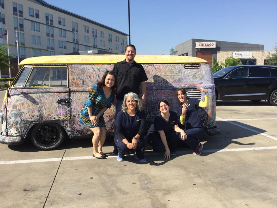 DrJasonErickson's tweet photo. Thanks, Tony, for letting us play with your car! #EricksonDental #partyvan https://t.co/f4dOmDVzKD https://t.co/ajYMx6VwnH