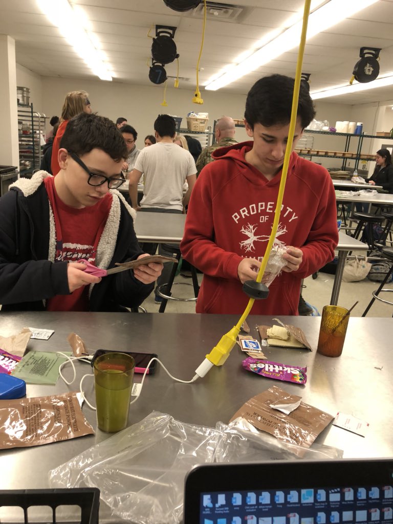828Deb's tweet image. MRE ‘a in culinary. Learning how to cook with chemicals. Thanks sgt Sneller #snorkbeast
