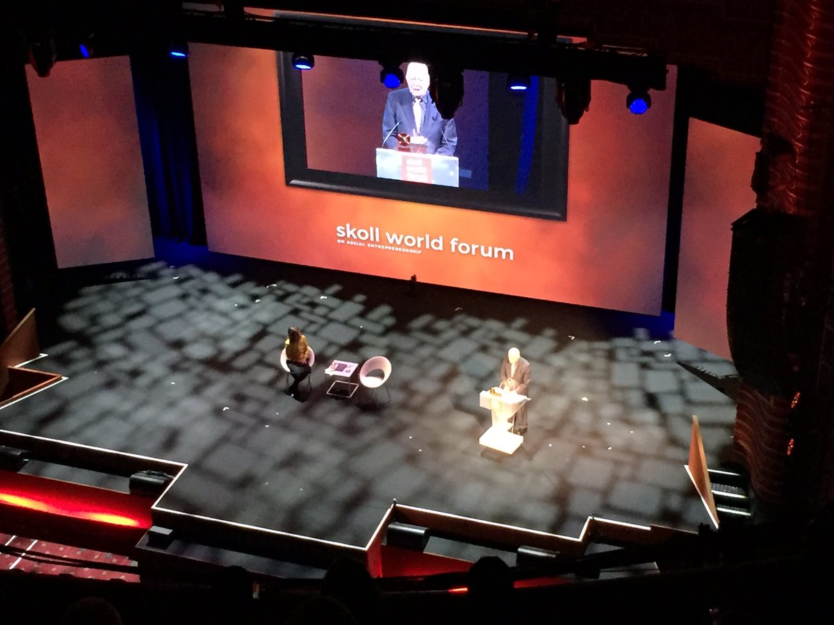 President Carter has helped reduce Guinea-worm cases to just five in the whole world. Just about gone from the face of this Earth. Incredible. @SkollWorldForum @CarterLibrary #SkollWF #Skoll2018
