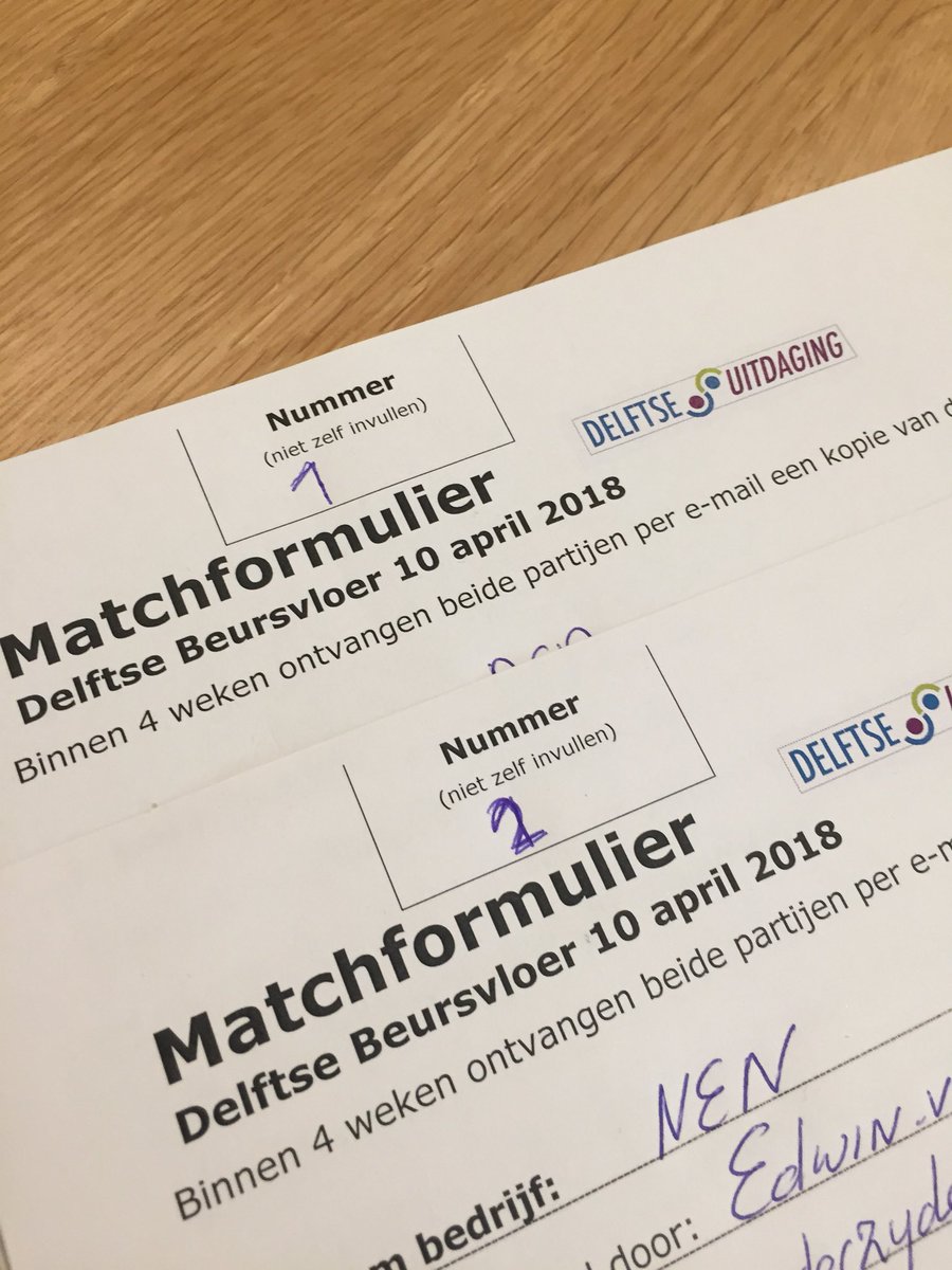 De eerste matches zijn alweer gemaakt <a href="/beursvloer015/">Beursvloer Delft/M-D</a>