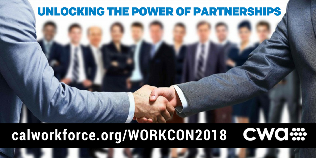 CAWorkforce's tweet photo. WORKCON 2018 highlights some of the most powerful, successful collaborations and partnerships occurring among WIOA partners. This yearβs Conference is shaping up to be one of the biggest yet! Latest update > https://t.co/rIoAJ8E44R #wkforceConference #wkforceCapacity #CaWorkforce https://t.co/jtZAFycgWv