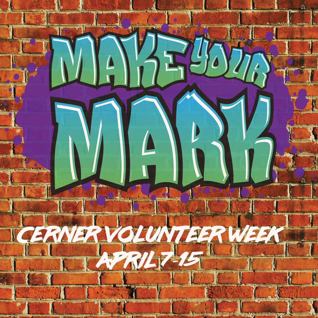 CernerFdn's tweet photo. Cerner Volunteer Week 2018 is here! Give a high five to any Cerner associate you see giving back in the community this week. #CVW2018 #FirstHandFoundation https://t.co/FSGPfjBYoE
