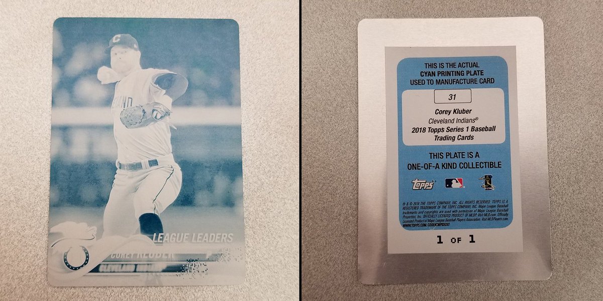 In honor of @CKluber’s birthday, we are giving you a chance to win this 1 of 1(!) printing plate. Just RT for a chance to win. #MLBCards
