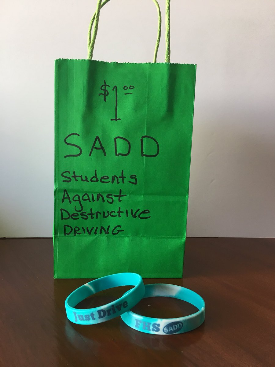 SADD bracelets are being sold at all lunches!! help support us and get yours!