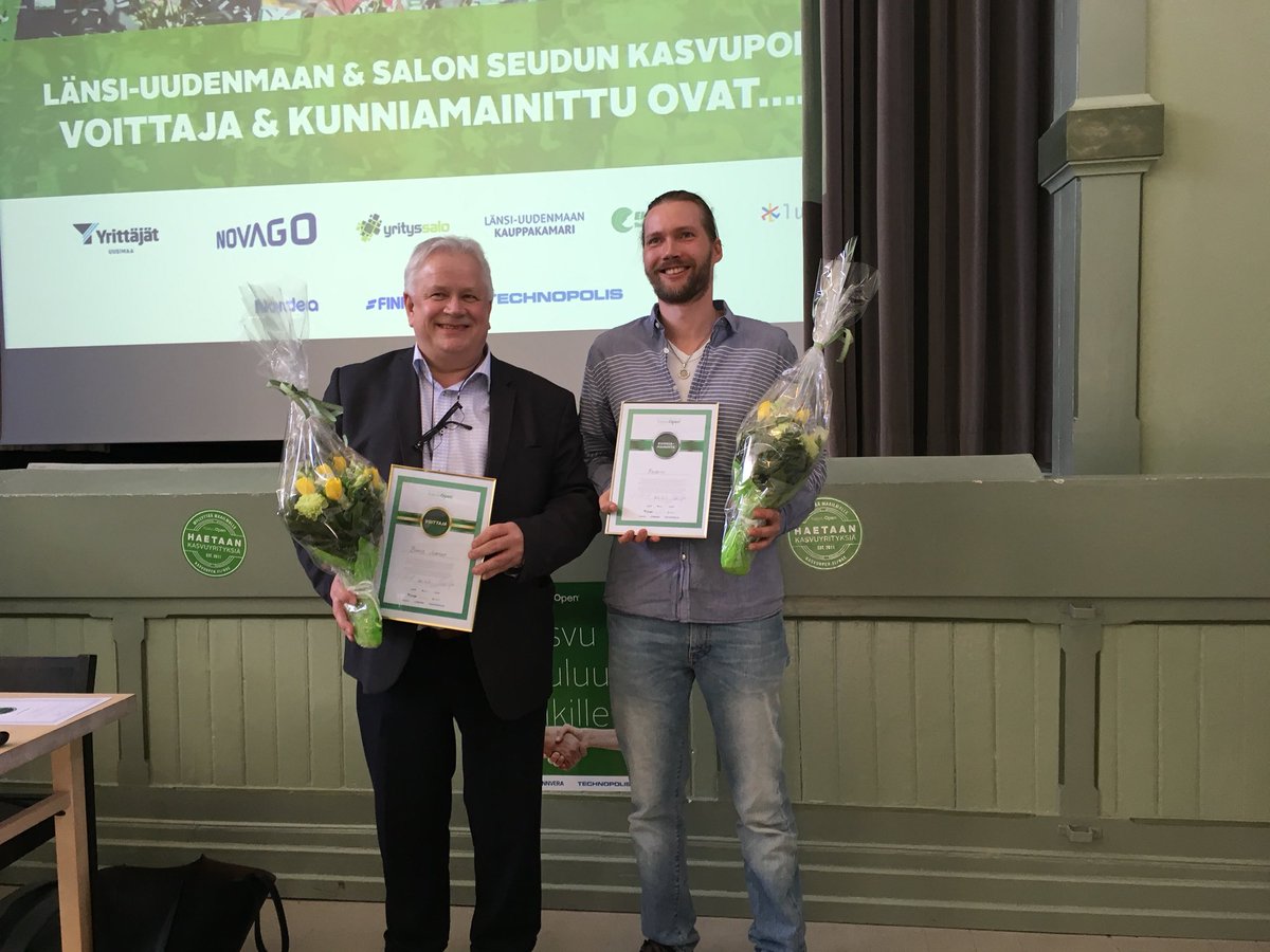 Länsi-Uudenmaan &amp; Salon seudun Kasvupolun tuore voittaja Bonne Juomat Oy ja kunniamainittu Redono Oy! Kiitos kaikille Kasvupolulla mukana olleille ja tavataan viimeistään Karnevaalissa Jyväskylässä 🎉 #kasvuopen @Novago_LU <a href="/YrityssaloOy/">Yrityssalo</a> <a href="/UYrittajat/">Uudenmaan Yrittajat</a> <a href="/K2LUK/">L-U Kauppakamari</a> <a href="/luksiafi/">Luksia</a> #ekenäsenergi