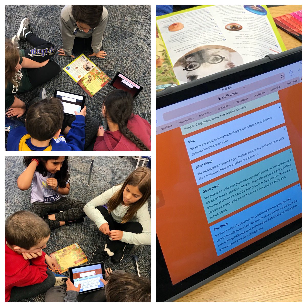 GWImhof's tweet photo. It’s poetry month! Combining poetry, critical thinking and technology into today’s reading group activities. #gwgreats #poetrymonth #storyworks https://t.co/PYIBFuFWJX