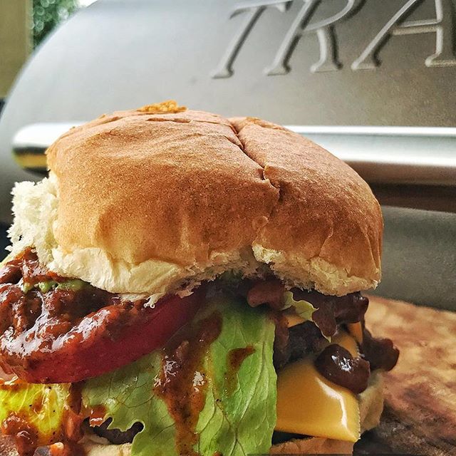 A beast of a burger! Not sharing with anyone (No chance for bugs to get a taste). #momentsbyaerotrap #lovebbq #lovegrilling #burgerbeast #bbqhero #bugstopshere #lovemyyard #mosquitossuck #patiolife #smokybbq #bbqmaster #homedining