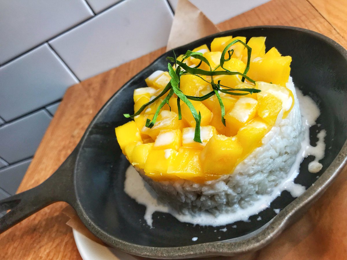 It takes ✌️ to mango! Grab your pal and head our way for this week’s tasty feature dessert 👉 Mango Sticky Rice: Coconut cream &amp; lime #HamOnt