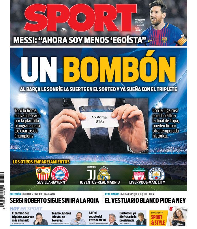DeporteCLM's tweet photo. Ningún rival es pequeño y ningún equipo merece menosprecio. #RomaBarça https://t.co/ahnyf0BE8i