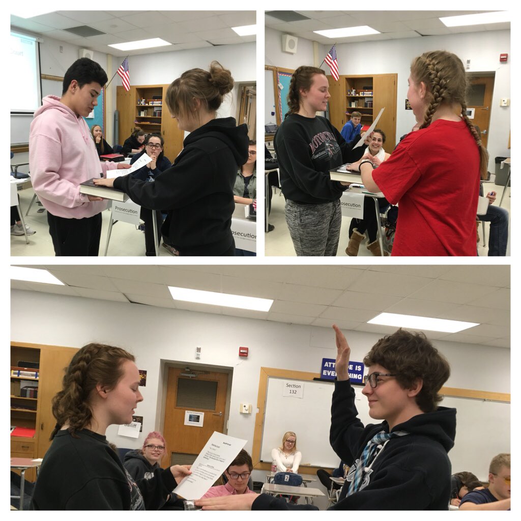 Great day in Cougar Court today! President Truman and Albert Einstein were sworn in as witnesses!