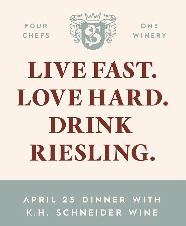 donnamacyyc's tweet image. Wine makers dinner! 

Featuring the amazing wines of K H Schneider paired with food from Chef Justin Longpre and guest Chefs, Jaime Harling from @deanehouseyyc, Blair Clemis from @ModelMilkBistro and Chris Barton of @anewtable. 

$85pp. Book reservations at hello@donnamacyyc.ca