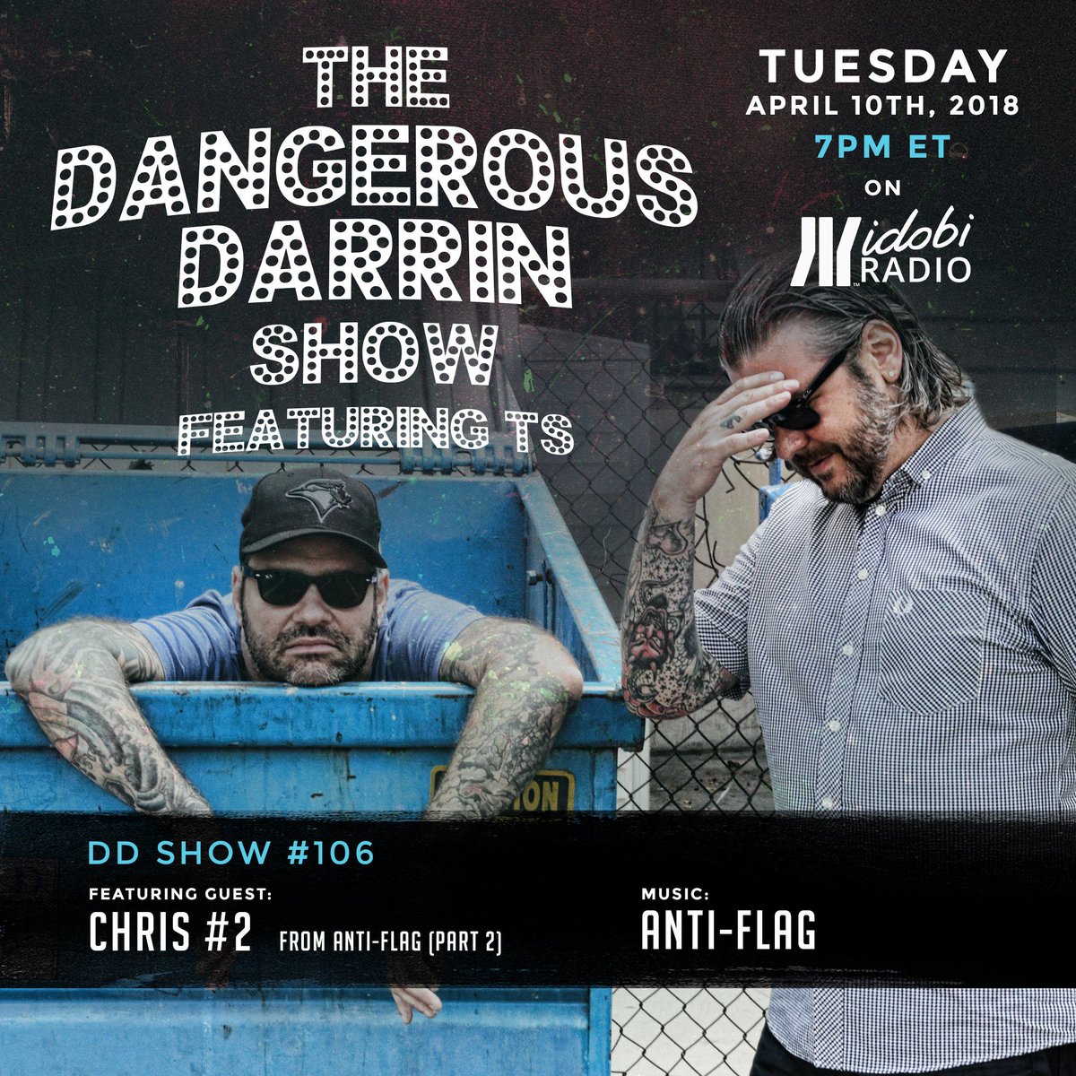 high4recordings's tweet photo. Check out part 2 of my chat w/ Chris #2 @ChrisDos from @anti_flag on @DangerousD_Show on @idobiradio today. 4p, 7e
Tune in:
https://t.co/JqLcc9IWmo
@iHeartRadio @Roland_US @sE_Electronics @NewEraCap @MDDNco #AntiFlag #Punk #Podcast RT plz. https://t.co/SJjAWeczzM