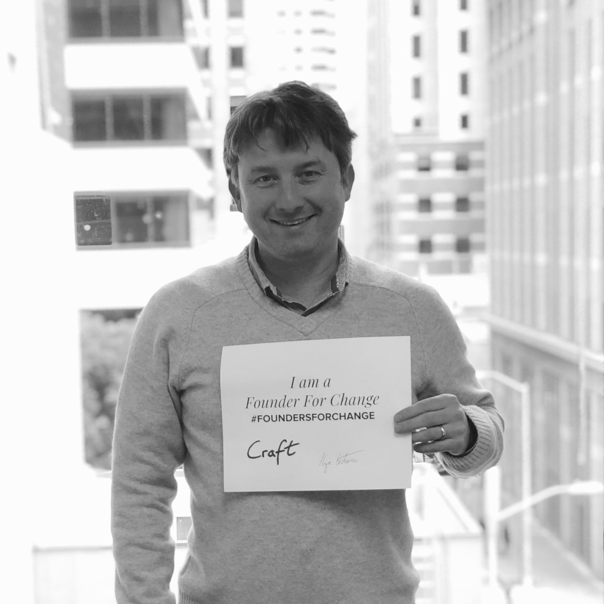 Glad to be part of and support #FoundersForChange with the great team <a href="/Craftdotco/">Craft.co</a>  foundersforchange.org