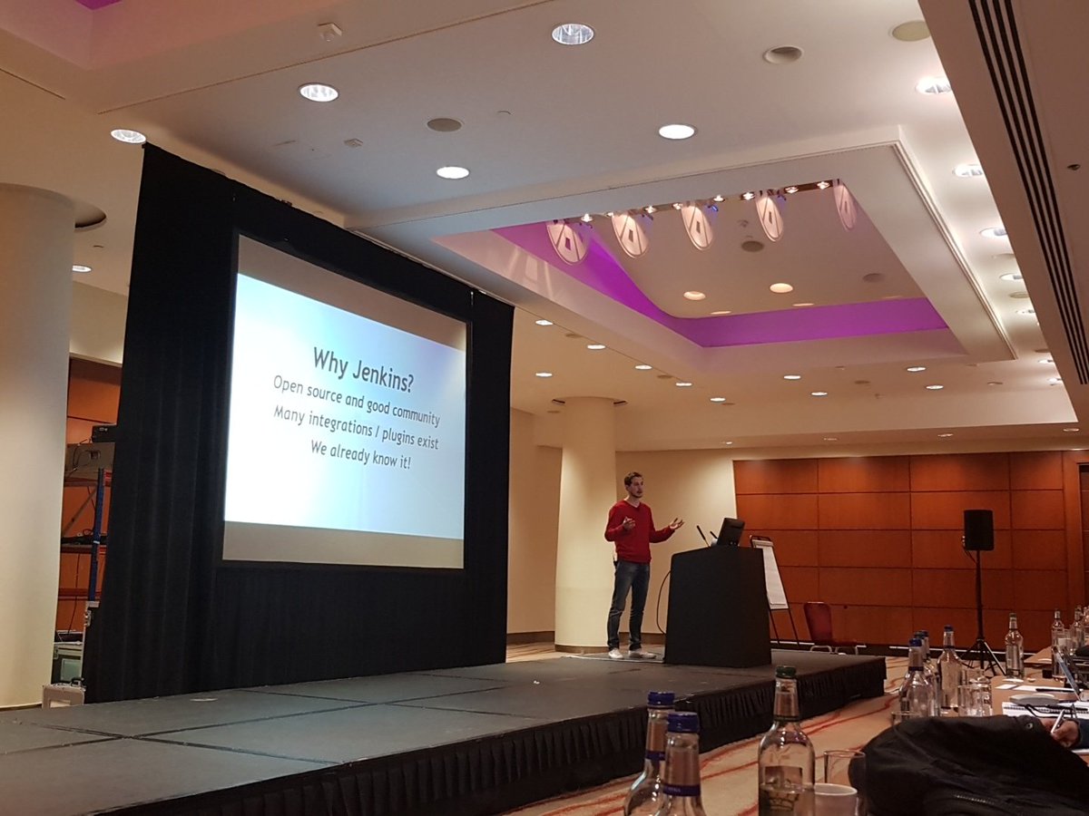 devmio_official's tweet photo. Best practices for building delivery pipelines with Jenkins from @tommysdk at #JAXDevOps18 https://t.co/H2GVaFDEey
