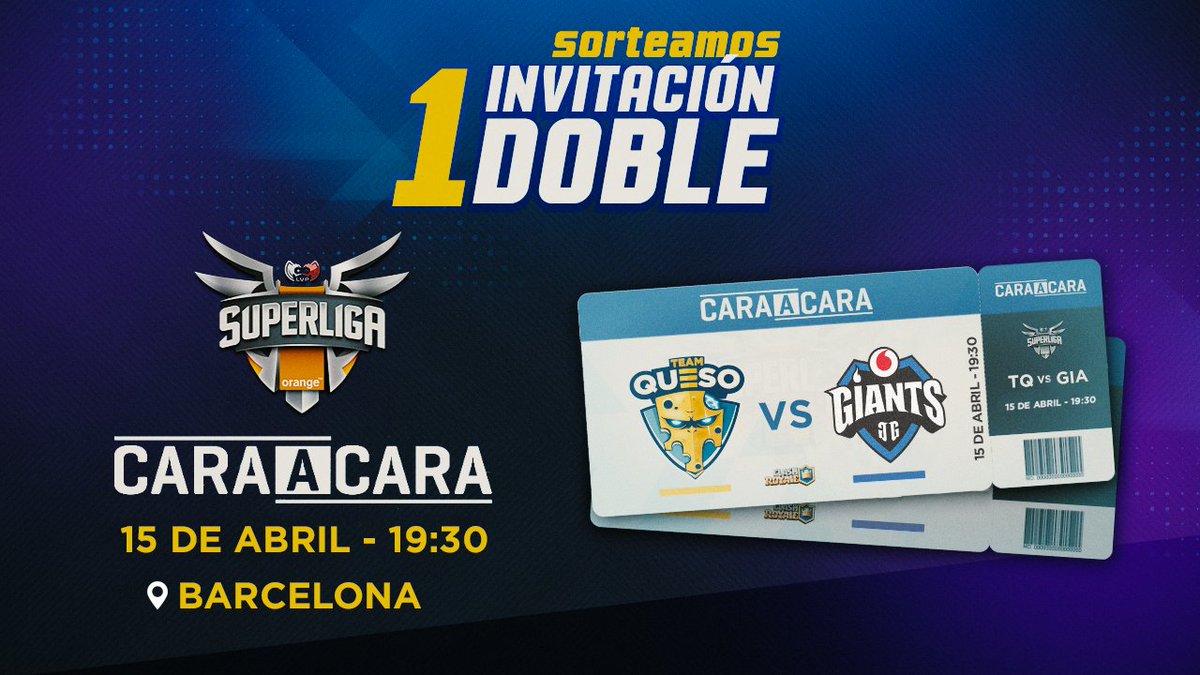 ¿Quieres asistir de forma presencial a nuestro próximo partido de #SuperligaOrangeCR?

¡Estamos regalando una invitación doble para el #CaraACaraLVP contra @GiantsGaming desde los platós de <a href="/LVPes/">LVP</a>! 🎫😱

1⃣RT a este Tweet 
2⃣Menciona a tu acompañante

¡Mucha suerte!
#QuesoProud