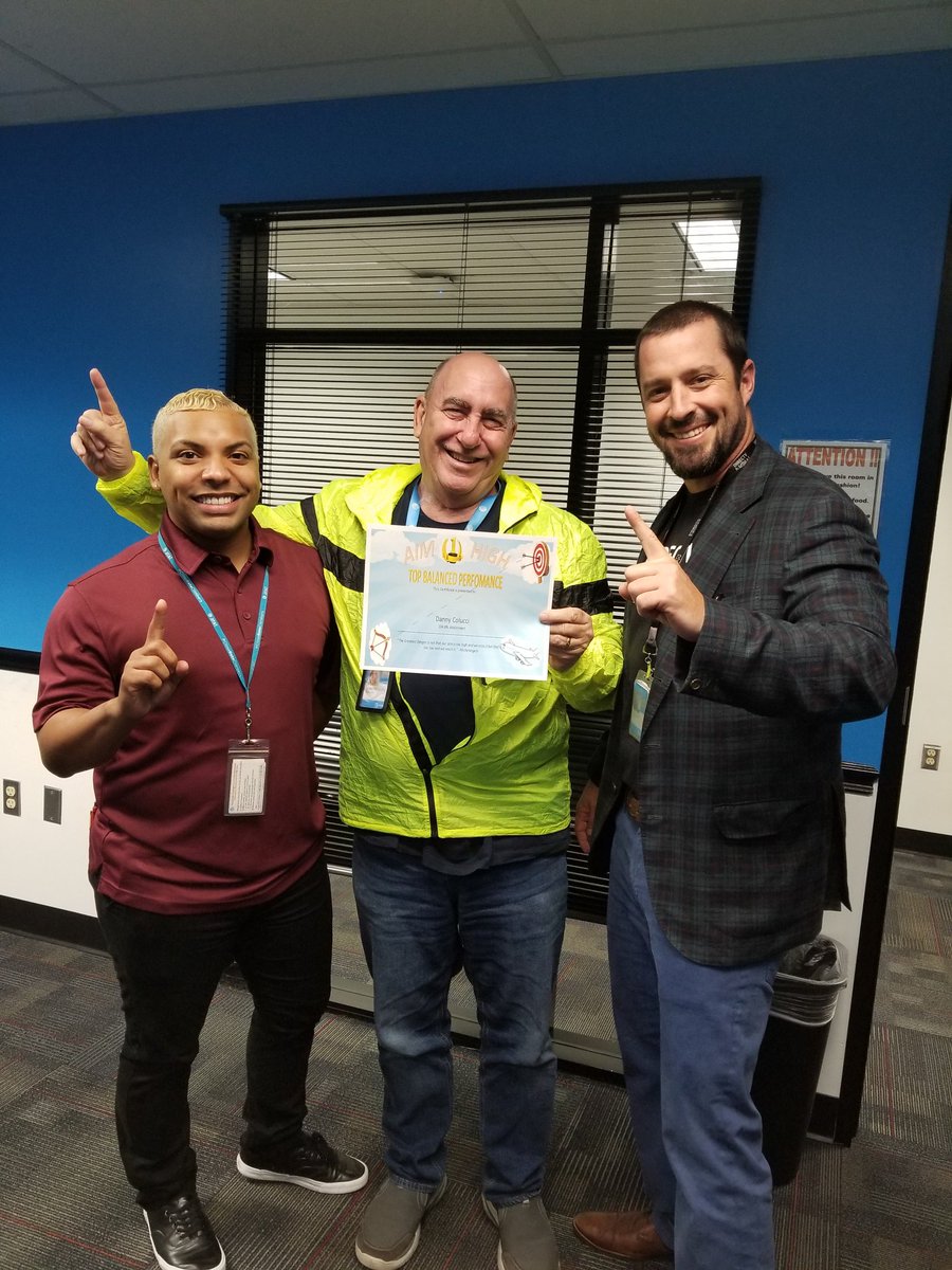 CONGRATS to Danny for working hard to achieve his "AIM HIGH" award for being a top performer in March! Thank you Ralph for presenting the award and Thank you Marshall for joining to support your people!!! @cj5951Cat @WilliamATTKidd @DustyRhodesATT <a href="/TeamTugTitans/">TUGG TITANS</a>