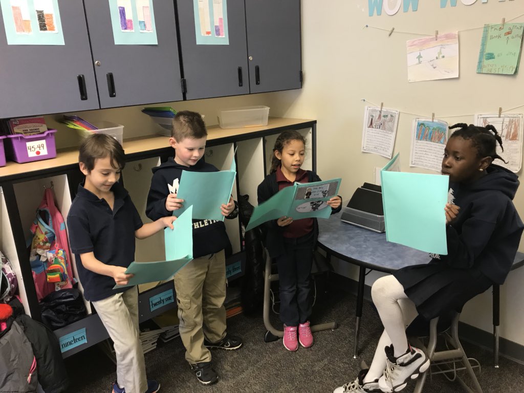 MVCSRams's tweet photo. 2nd grade students in Ms. Bradley’s class are busy building their fluency with reader’s theater during station time! https://t.co/kWP1flqEXo