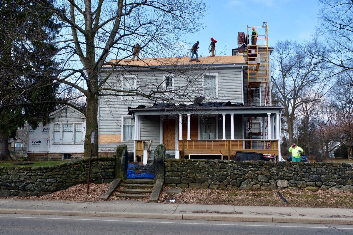 The John Brown House is on its way to getting a new roof! #Akron #akronhistory