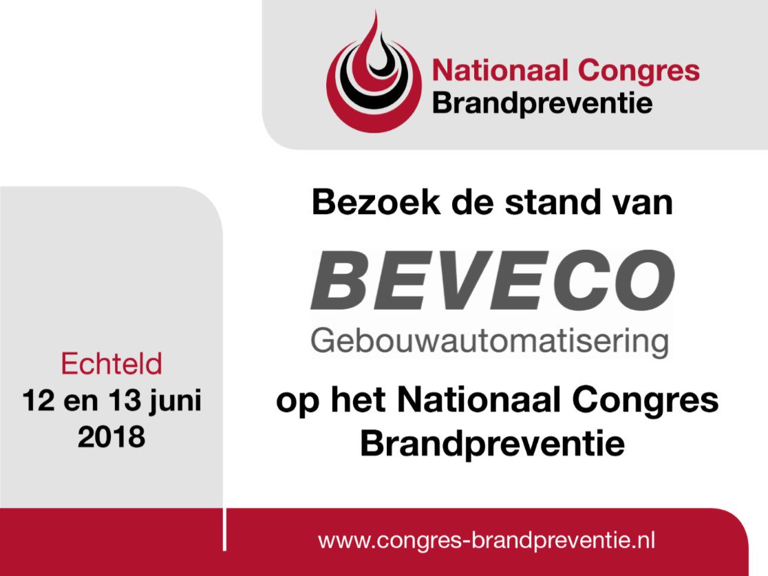 brandpf's tweet photo. Ook Beveco Gebouwautomatisering is als standhouder aanwezig op het Nationaal Congres Brandpreventie op 12 en 13 juni - https://t.co/yHqklsUHyu https://t.co/Y4YZT15S1f