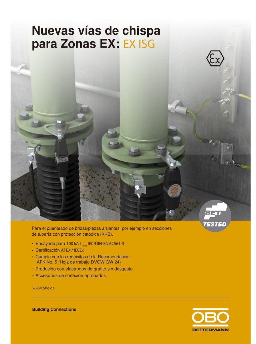 NOVEDAD.
Presentamos nuestra nueva familia de Vías de Chispa para Zonas Ex : EX ISG H
La misma fue desarrollada con un nuevo diseño que facilita su instalación, mediante cables intercambiables, e incorpora la última tecnología en materiales.
#buildingconnections #OBO
