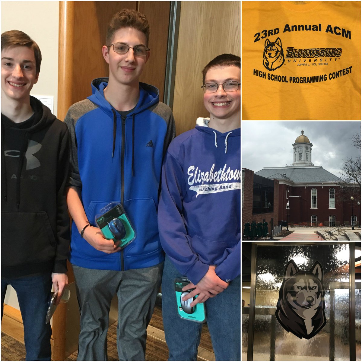 etowncodes's tweet image. The top team from @ETownAreaHS solved 6 problems in 3 hours in the @BloomsburgU HS Programming Contest '18.  Congrats to "The Brogrammers" -- Regan Thomason, Nick Nolt*, and Alex Lutz*.  *These two are E-Town champs two years running and ready for a three-peat in '19! #EAHSRoars