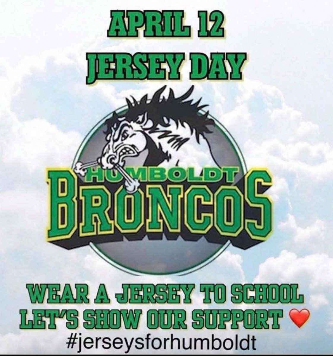 Join QE Knights &amp; wear a jersey or green to show support for the Humboldt Broncos. #humboldtstong #HumboldtBroncos