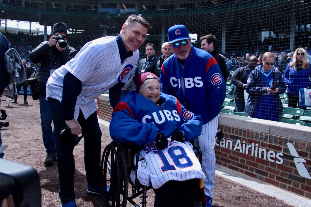 Cubs's tweet image. We’re big fans of Sister Jean. #EverybodyIn