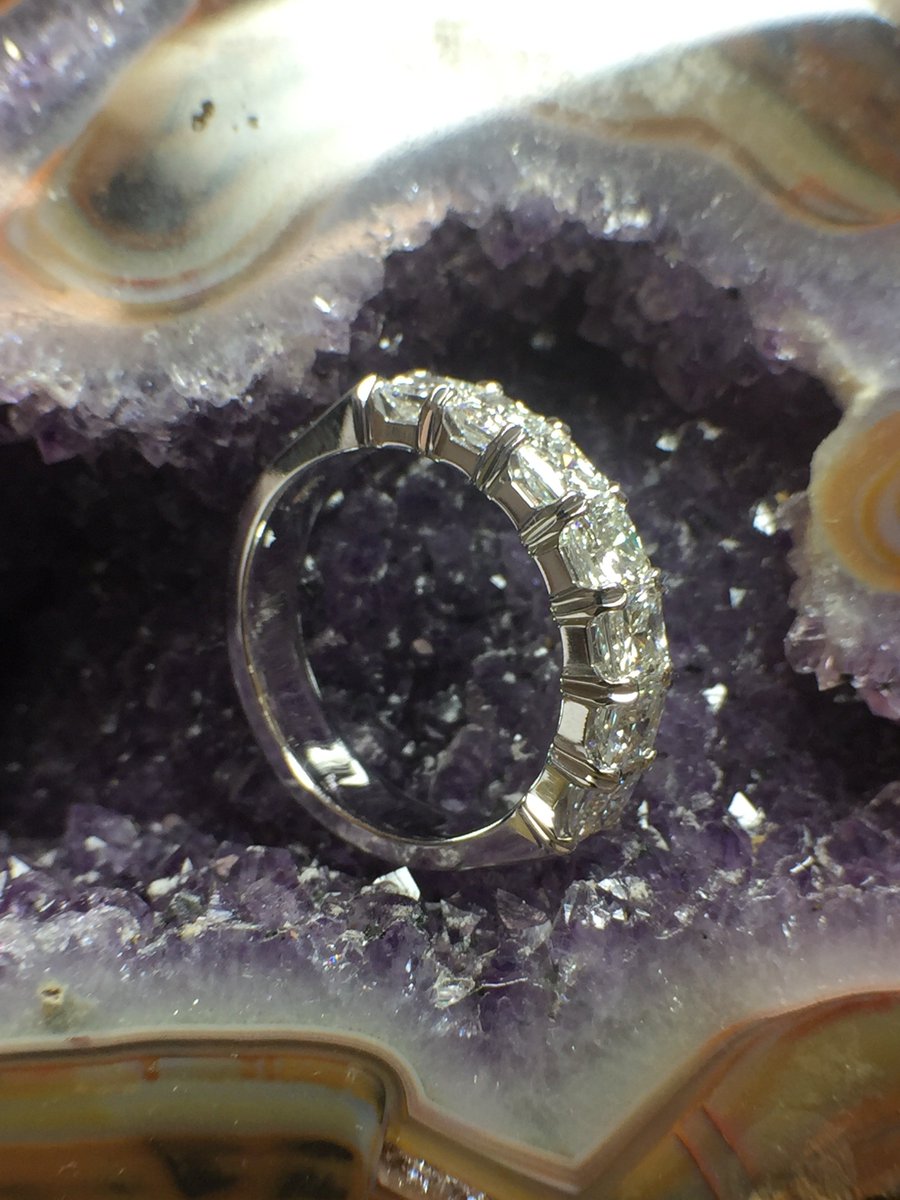 This ring is 1.65cts of square radiant cut diamonds. The photo cannot do it justice. It is gorgeous!! #egonehrlinspiel #anniversaryrings #diamonds #radiantdiamonds #diamondrings #13057 #syracuse