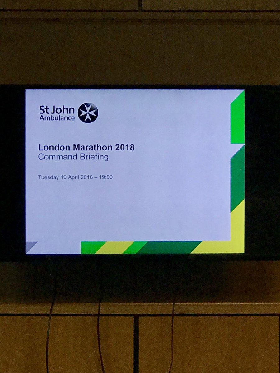 SJALondonRegion's tweet photo. Tonight our #OperationalCommanders for @LondonMarathon are being briefed. #LondonMarathon #londonmarathon2018 #running #FirstAid https://t.co/BHZpDQMK2q