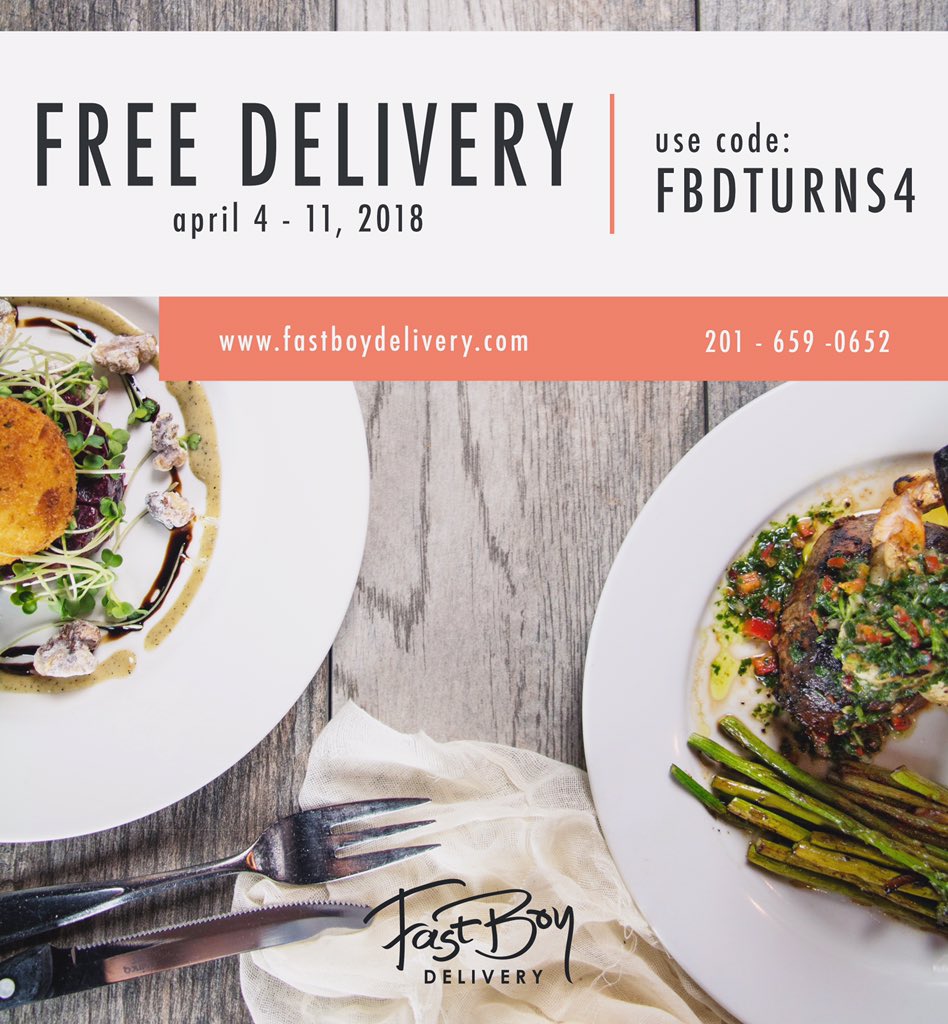 FastBoyDelivery's tweet image. Last two days for our 4th Anniversary FREE DELIVERY promo! 🎉 Use the code FBDTURNS4 on fastboydelivery.com or you can call 201-659-0652 for your orders! 😋

#fastboydelivery #fastboydeals #fbdturns4 #jerseycity #jcmakeityours #hoboken #bayonne