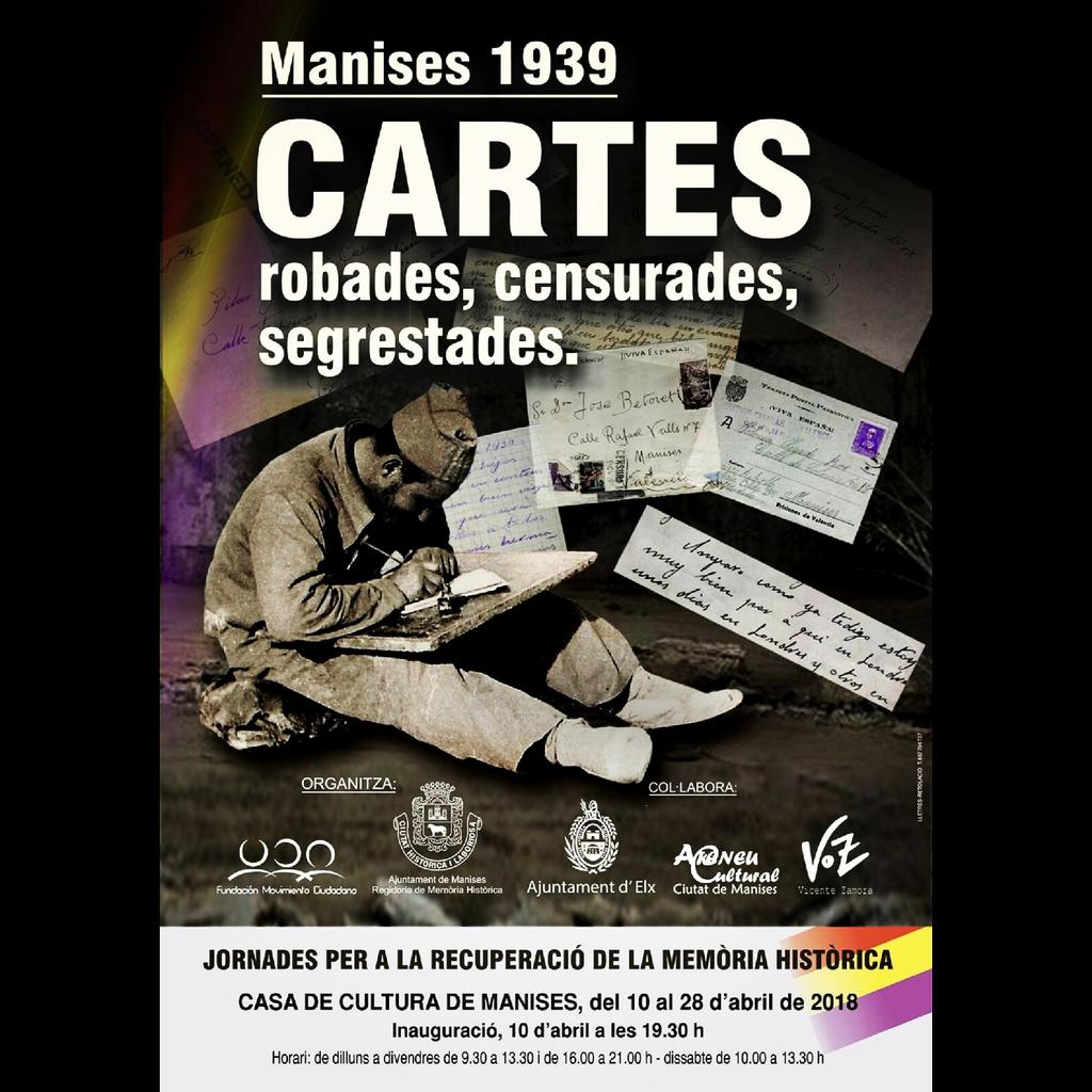 MemoriaManises's tweet photo. Momento de la inauguración de la exposición "Manises 1939. Cartes Robades, Censurades, Segrestades..." en la Casa de Cultura de #Manises, abierta hasta el 28 de Abril #MemoriaHistórica https://t.co/aBf4cuwu74