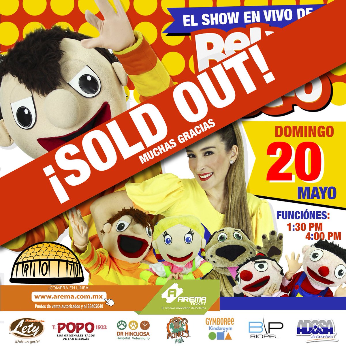 Gracias por su apoyo boletos agotados