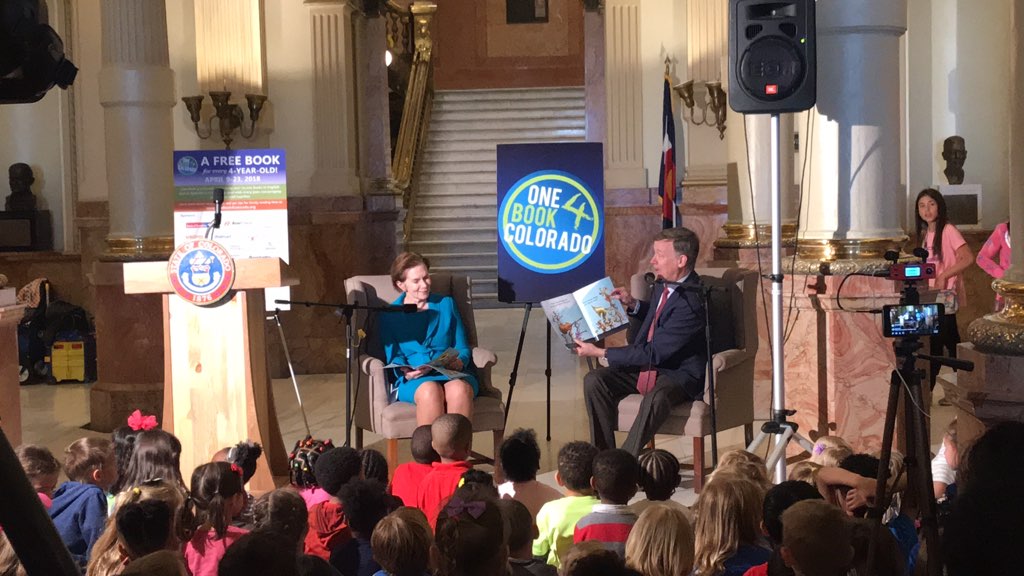 jldenver's tweet photo. Attended @OneBook4Co launch today! #JLD is proud sponsor of effort to distribute 75,000 copies of #OB4CO book to all #Colorado 4-year-olds through 4/23. #JLD #ItMatters #KeepReadingKeepBelieving https://t.co/nE4U9b3OYY