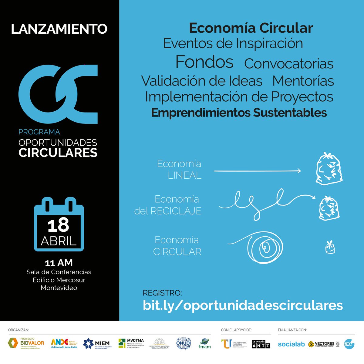 ONUDI_conosur's tweet photo. Te esperamos en el Lanzamiento del Programa de Oportunidades Circulares - "Hacia una economía circular en Uruguay".   Registrate acá ➡️https://t.co/vu7Oaa3Sfj @UNIDO #economiacircular https://t.co/rqqdluqHTR