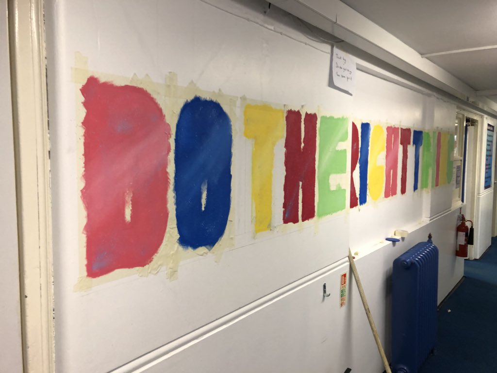 Finished #mural 1 for @EACTNorth @PathwaysEACT. Now for no.2. (In progress) #thinkbig #arteducation #artjohn #dotherightthing #creativeschools #sheffield #schoolenvironment