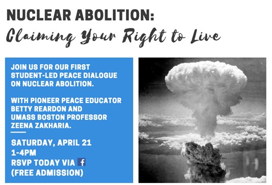 .@IkedaCenter's 1st ever student-led peace dialogue, 'Nuclear Abolition: Claiming Your Right to Live,' on Sat, April 21st, 1-4 pm. Free and open to the public, w/ a focus on students and young professionals. For details visit: bit.ly/2IFgt7q #KnowNukes #NuclearBan