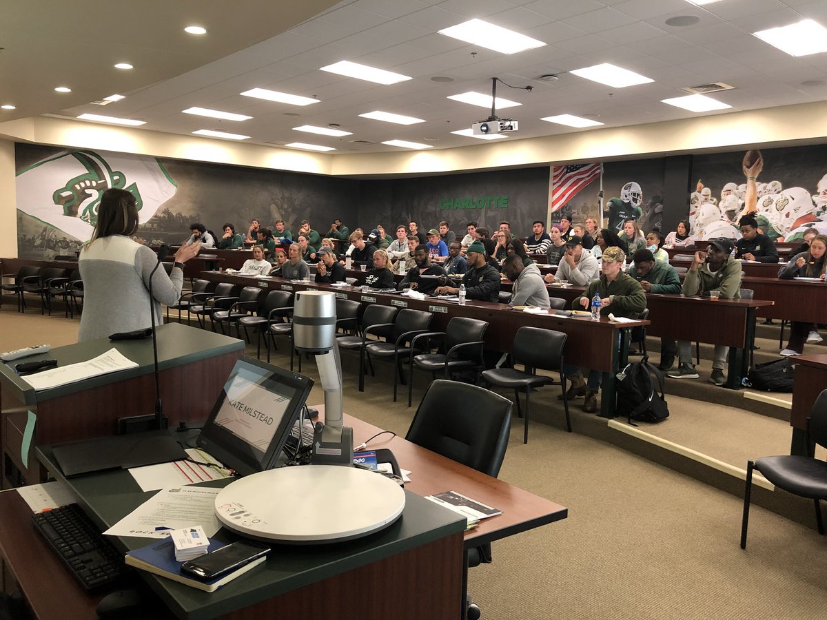9erGoldStandard's tweet photo. Last night we had our inaugural #NinerAve meeting with our Junior, soon to be Senior student-athletes. This program will help our 2018-2019 graduates navigate the proper post-college “Avenue” that suits them. As well as the psychology behind life after college athletics. https://t.co/5sONeKY3Ey
