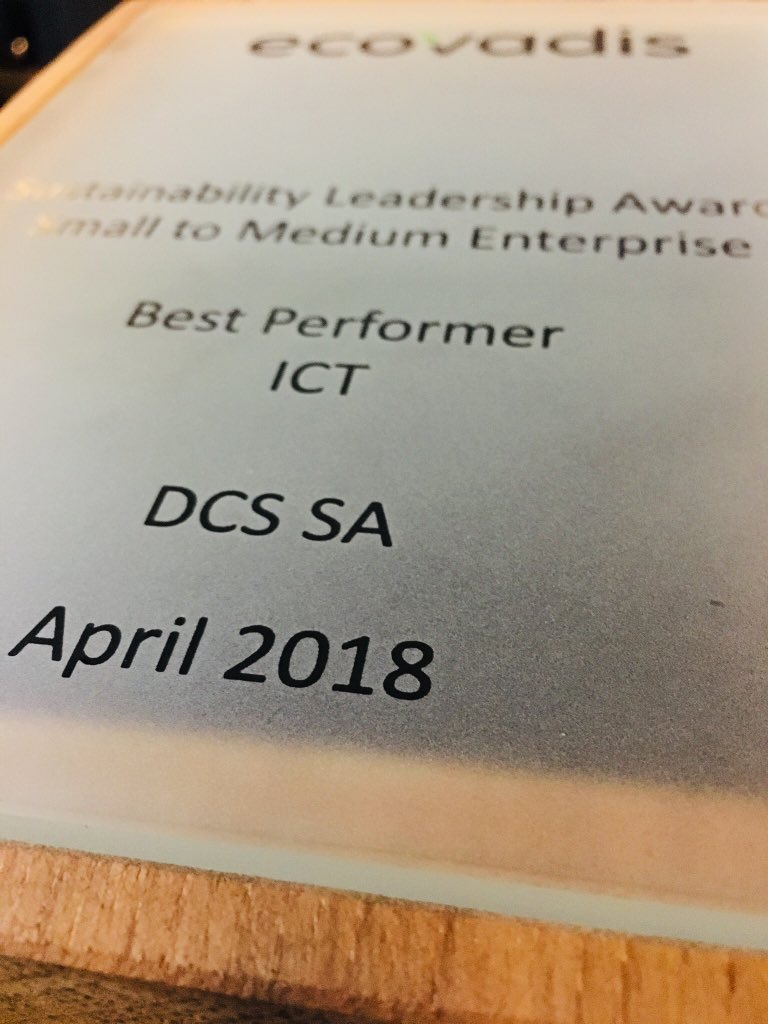AurelienBrusset's tweet photo. Like in 2017, #DCSEasyware gets ICT Best Performer Award (small medium-sized entreprise) at #SustainabilityLeadershipAwards #Sustain2018 #NowIsTheTime @ecovadis https://t.co/8zK8uvgRWf