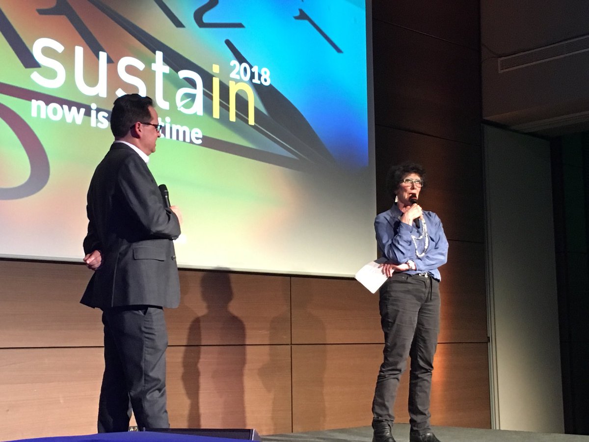 EmilyRakowski's tweet photo. Happy to have Isabelle Autissier from @world_wildlife opening our @ecovadis #sustain2018.  Her message?  #nowisthetime to protect our planet and our biodiversity.  We must act now. https://t.co/R61SwUET4r